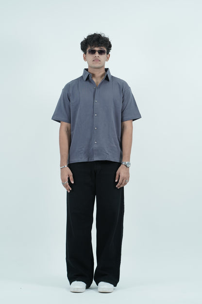 Cropped Shirt ( Grey )