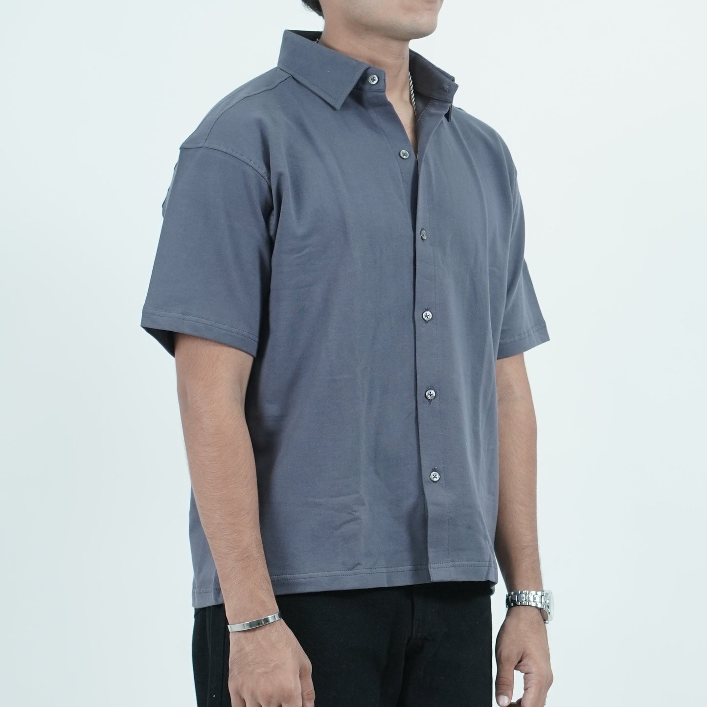 Cropped Shirt ( Grey )