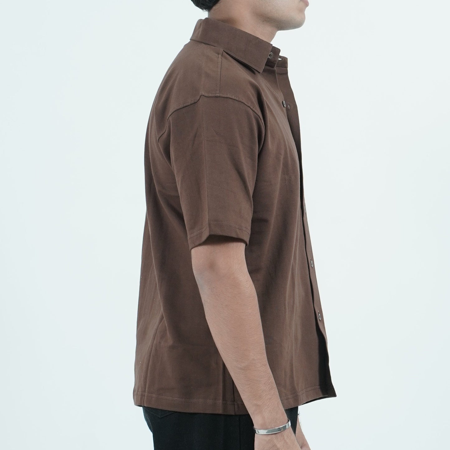 Cropped Shirt ( Brown )