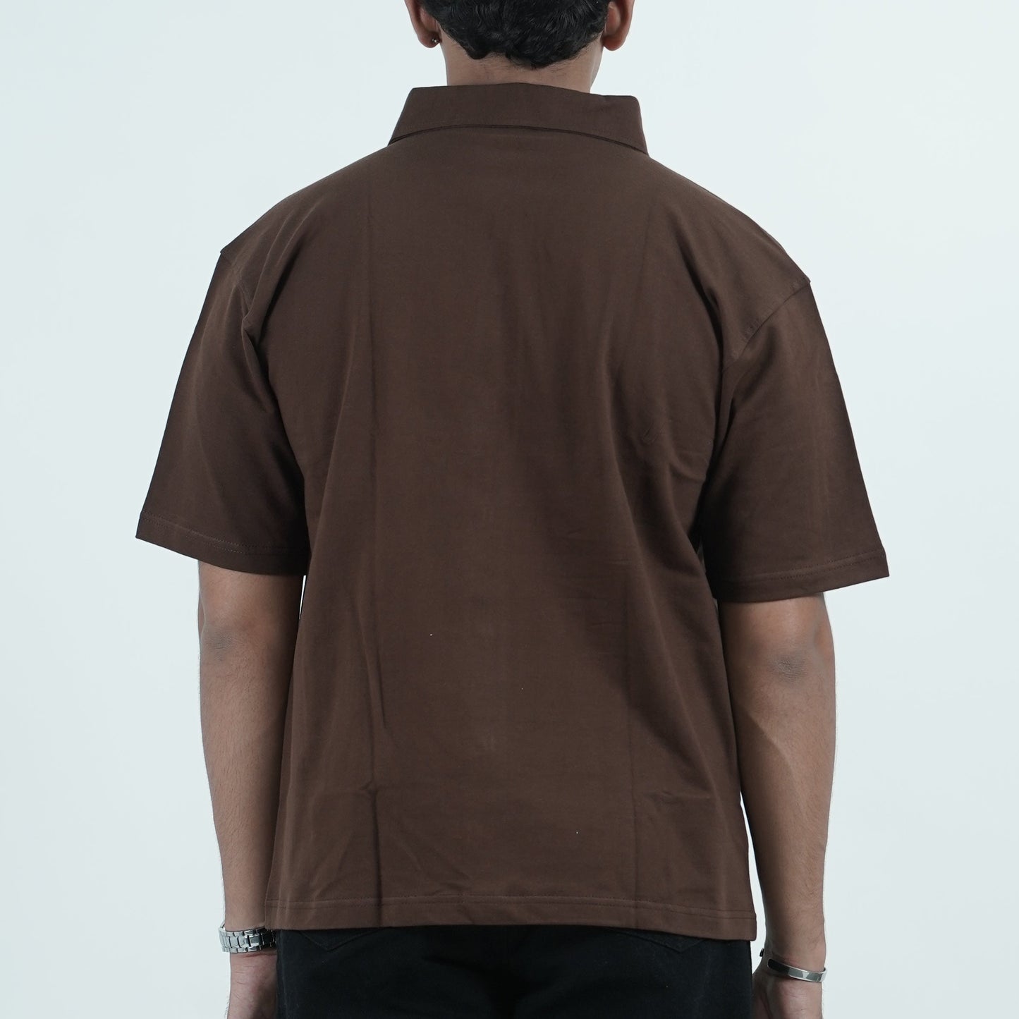 Cropped Shirt ( Brown )