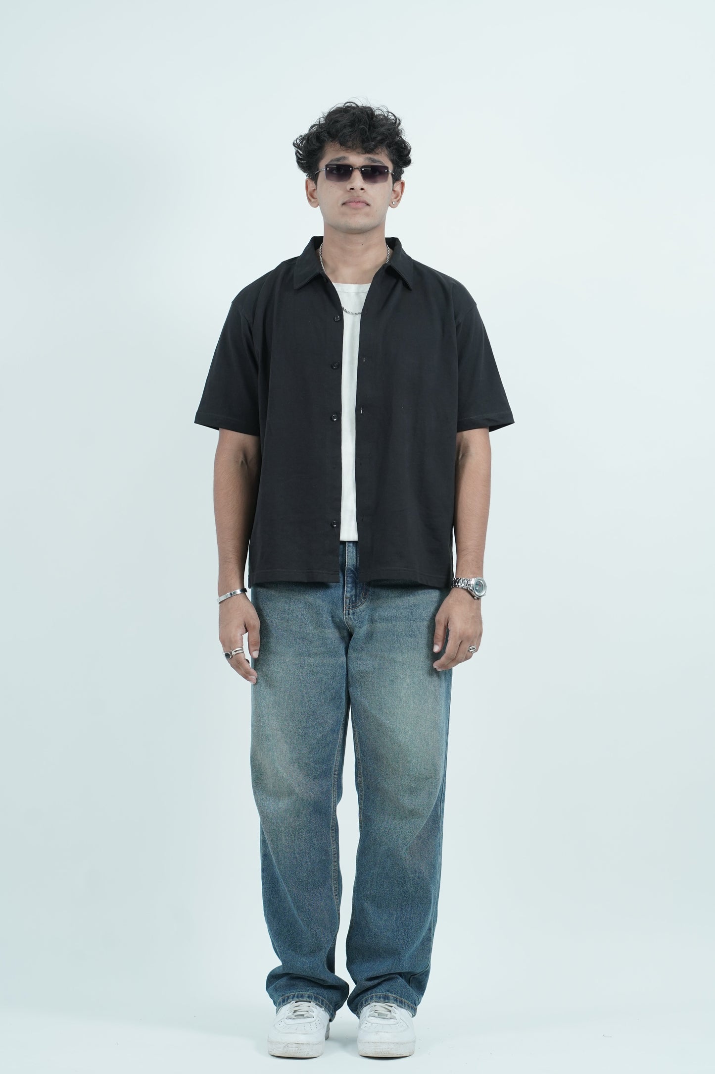 Cropped Shirt ( Black )