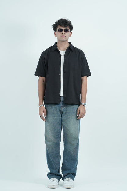 Cropped Shirt ( Black )