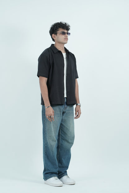 Cropped Shirt ( Black )