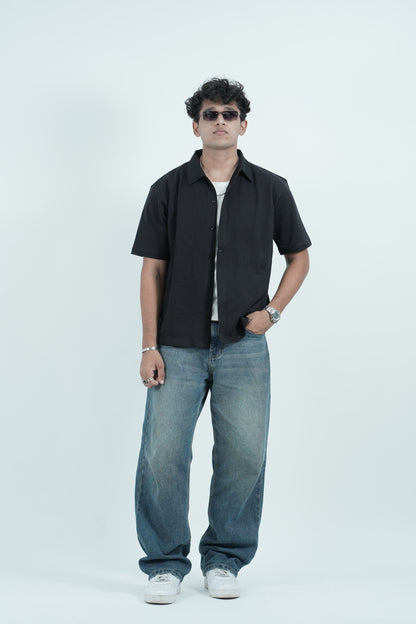 Cropped Shirt ( Black )