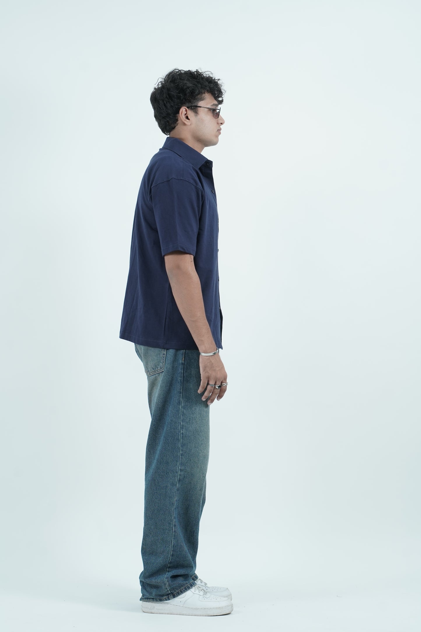 Cropped Shirt ( Blue )